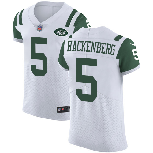 Nike Jets #5 Christian Hackenberg White Men's Stitched NFL Vapor Untouchable Elite Jersey
